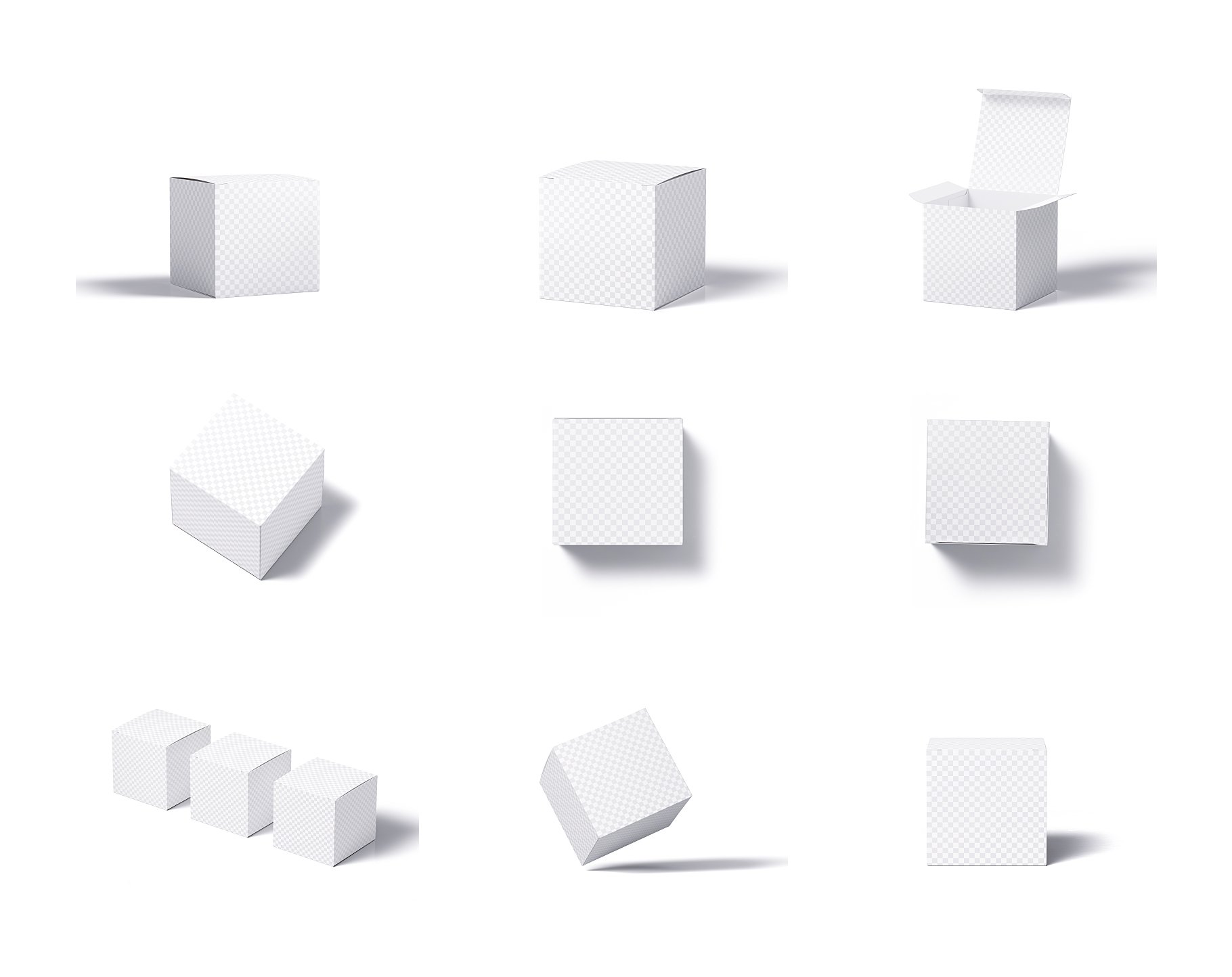 9款方形产品包装纸盒设计展示贴图样机合集