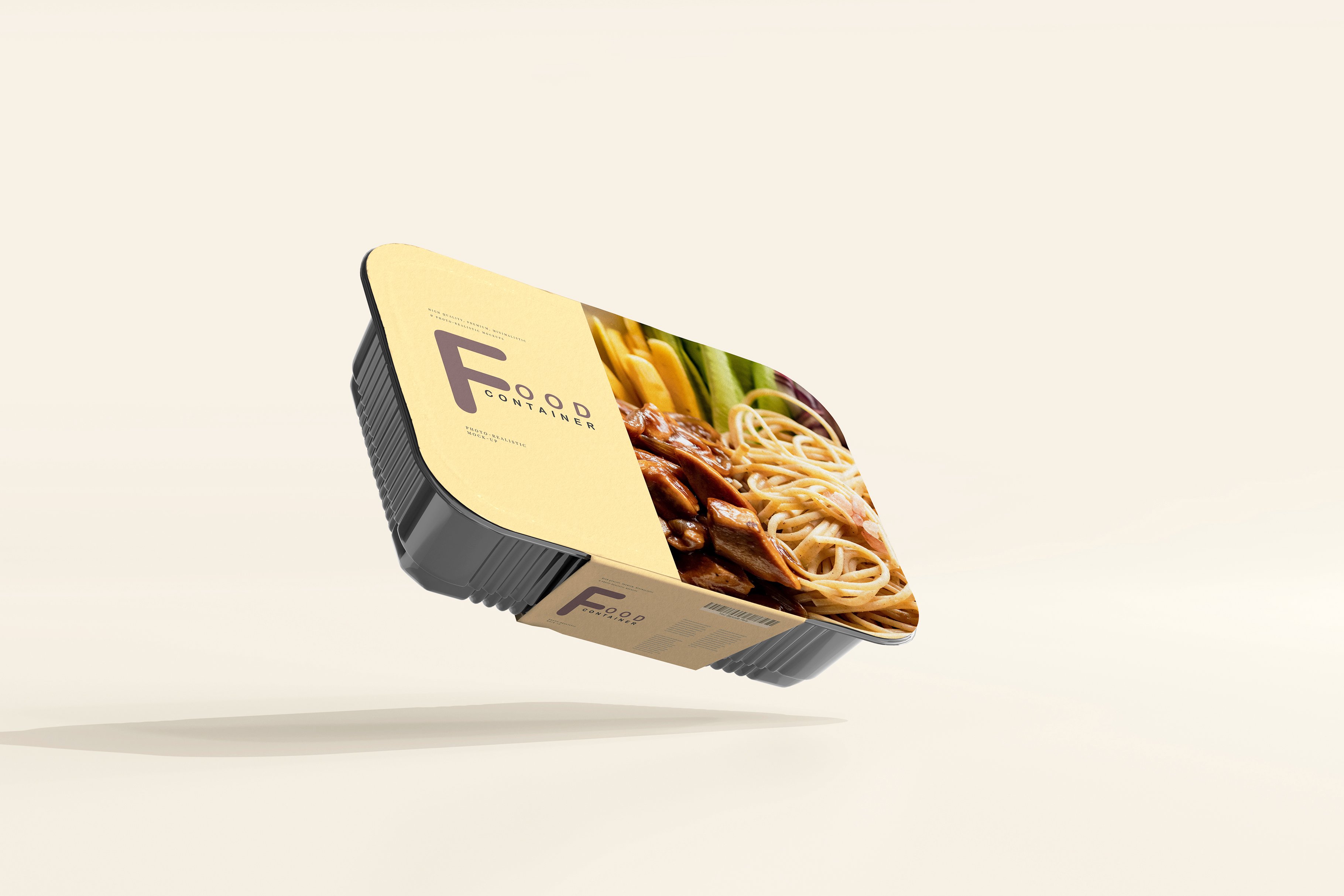 18款逼真食品保鲜盒标签设计贴图样机