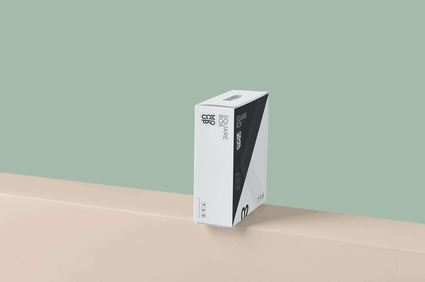 方形超薄产品纸盒包装盒子设计展示PSD样机