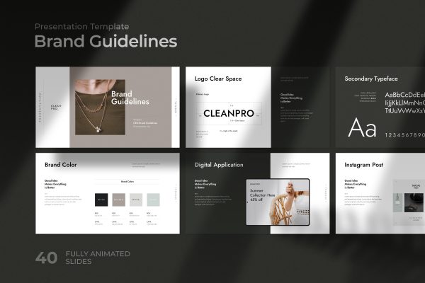 品牌设计方案提案展示PPT模板Brand Guideline Powerpoint Template