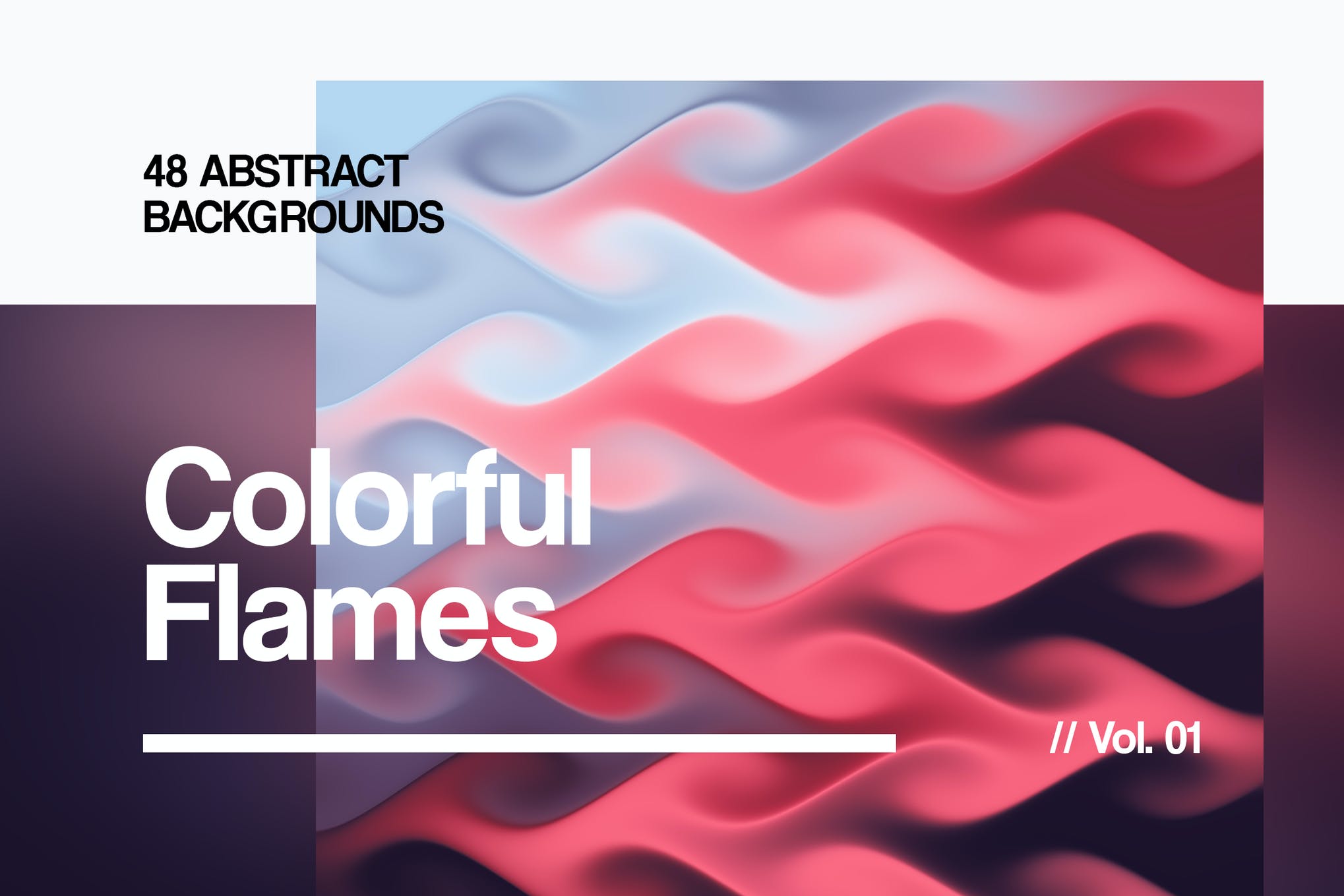 48个抽象多彩火焰背景纹理素材Colorful Flames | Abstract Backgrounds | Vol. 01