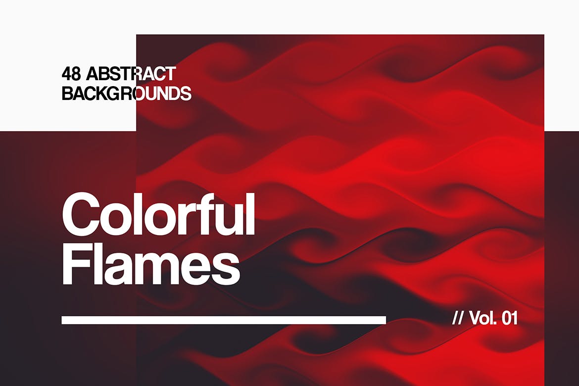 48个抽象多彩火焰背景纹理素材Colorful Flames | Abstract Backgrounds | Vol. 01
