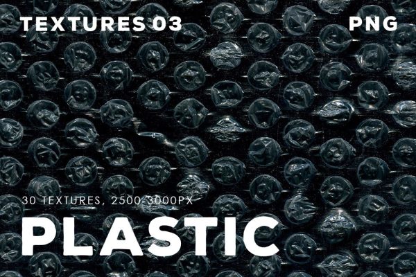 30款高清褶皱产品包装保鲜膜塑料袋气泡袋图片设计素材 30 Plastic Texture Overlays 03