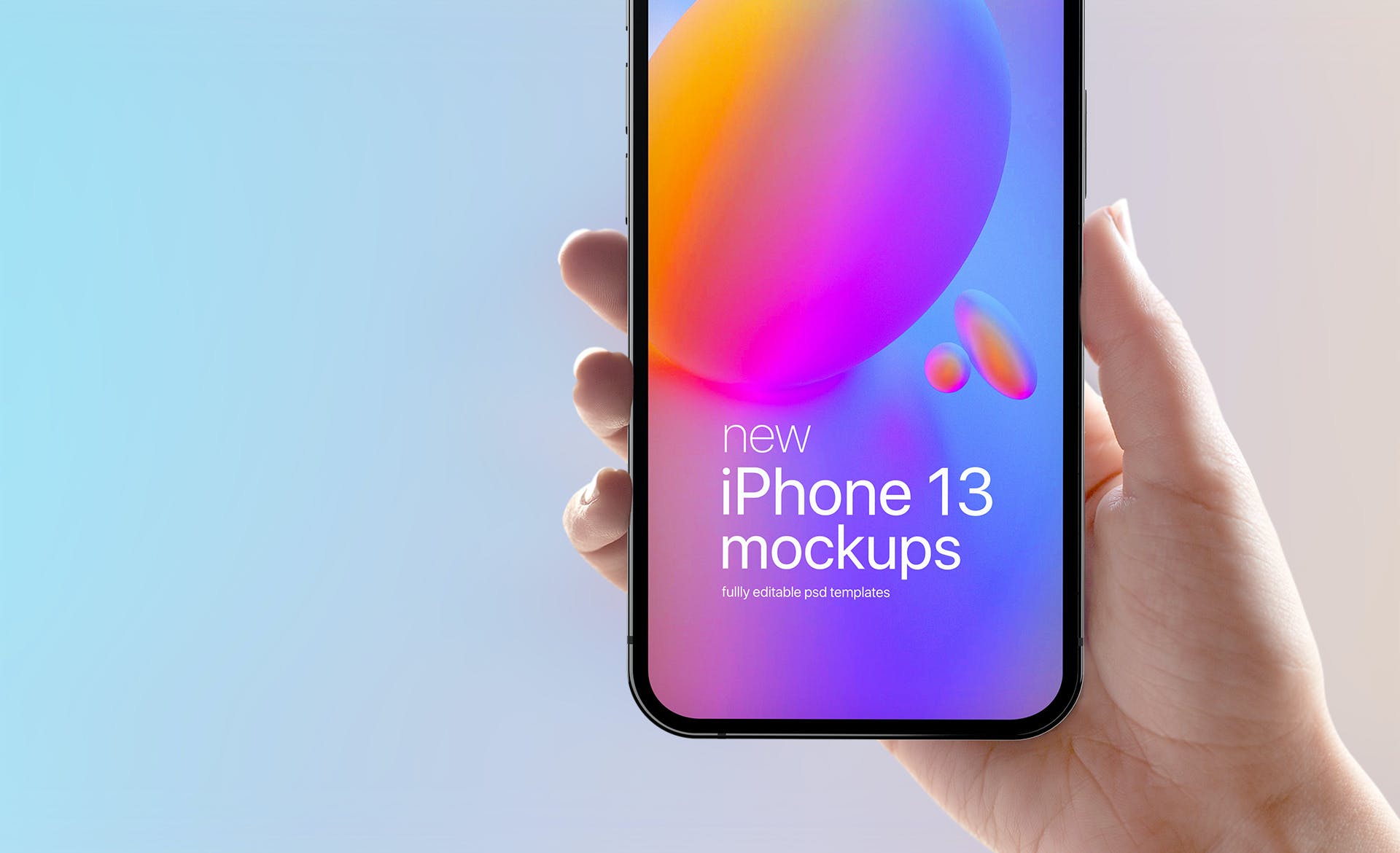 iPhone 13手持手机UI展示样机-iPhone 13 Mockups