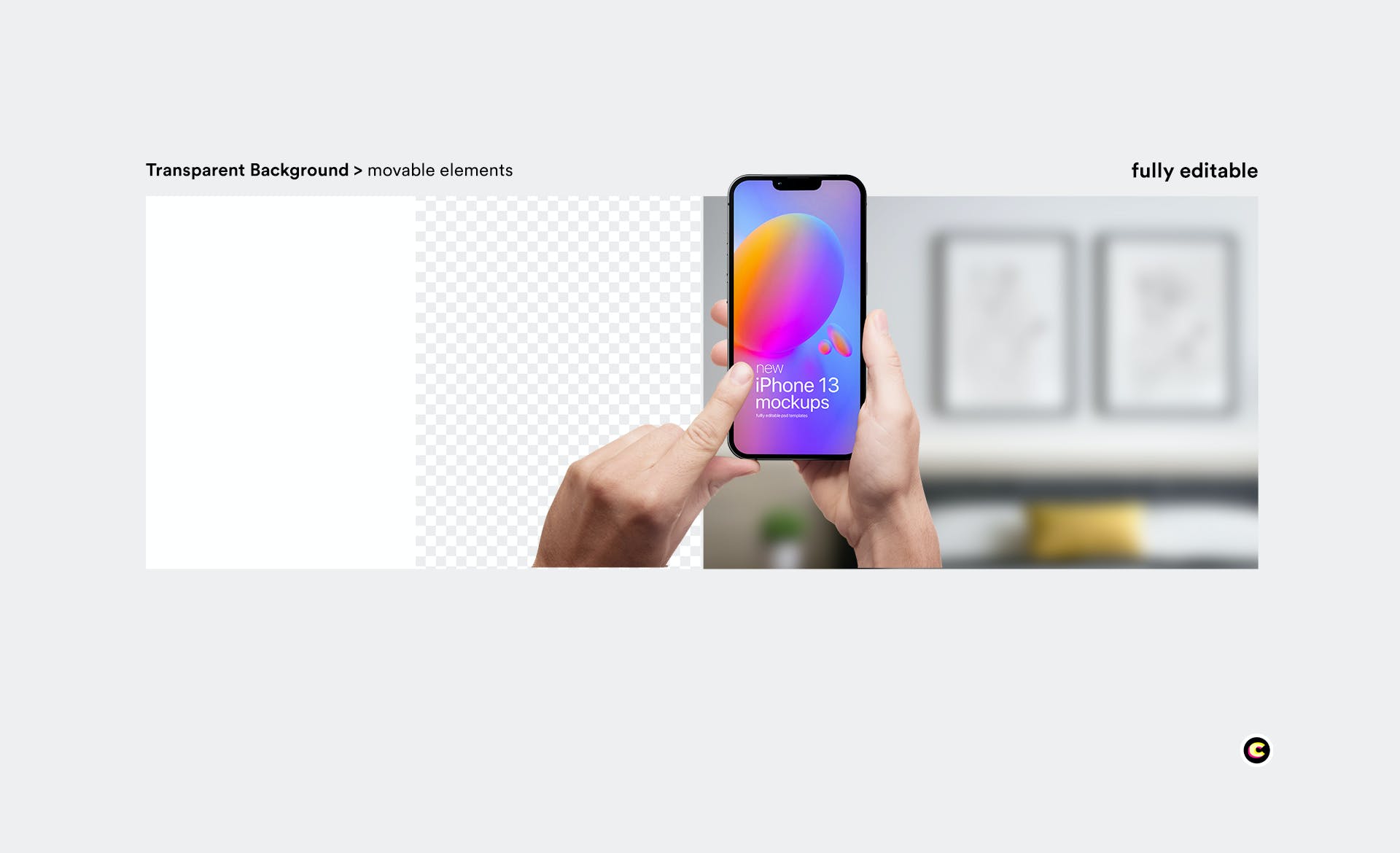 iPhone 13手持手机UI展示样机-iPhone 13 Mockups