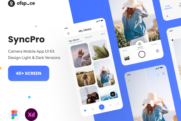 拍摄摄影类应用程序APP UI套件模版 SyncPro-Camera App UI Kit