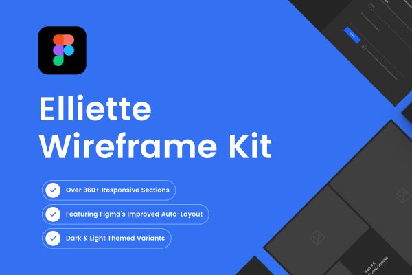 多功能商务平台网站线框图设计figma模板—EllietteElliette Wireframe Kit