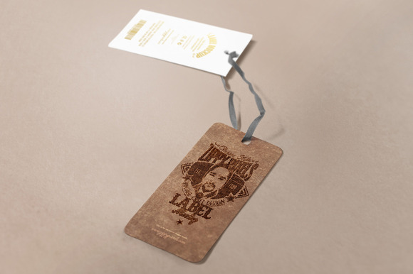 13款时尚服装标签吊牌设计PS贴图样机模板 Apparel Label & Tag Mockups Vol. 1
