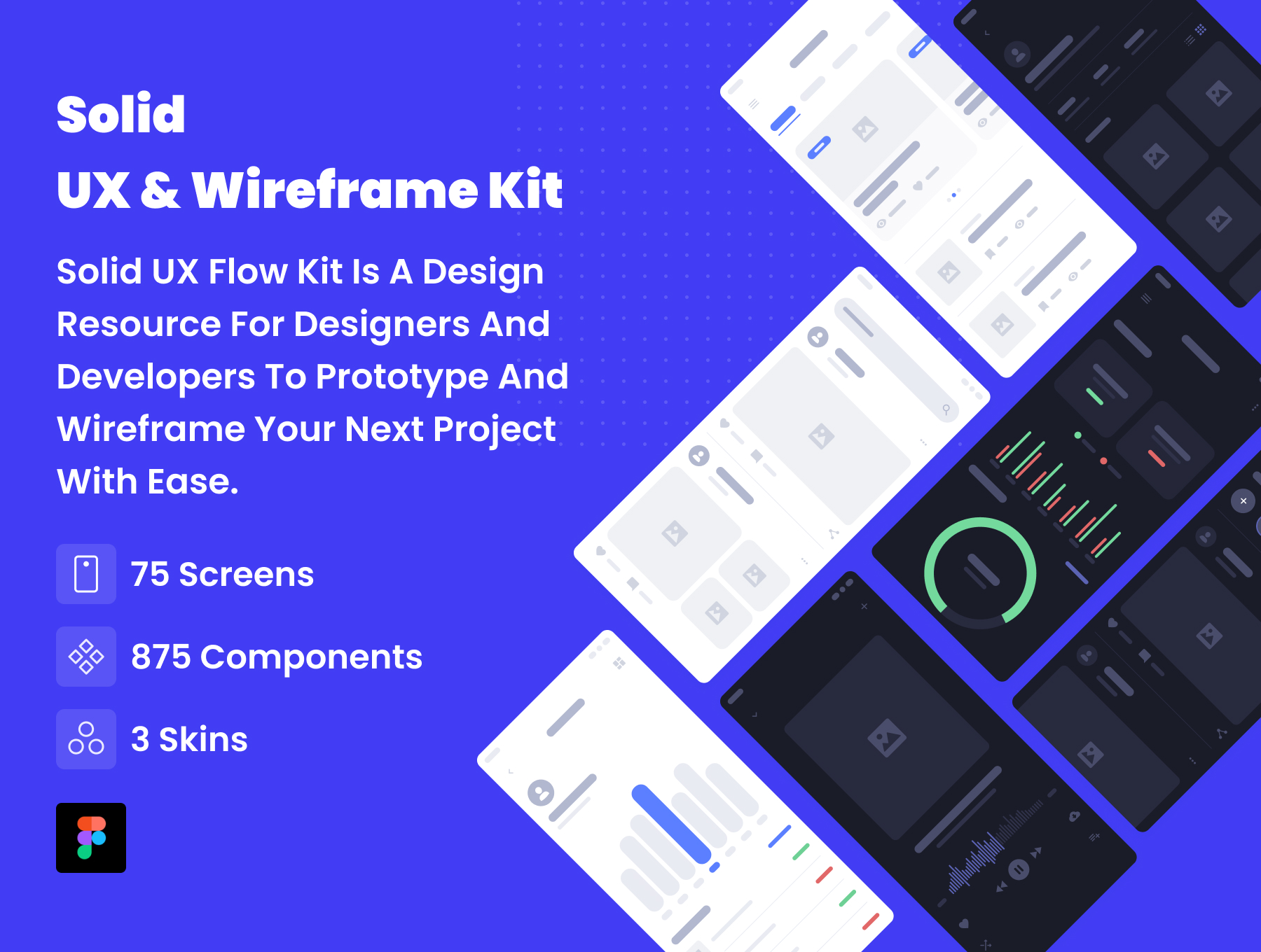 Solid UX app页面设计线框图模板—Solid UX Flow Kit