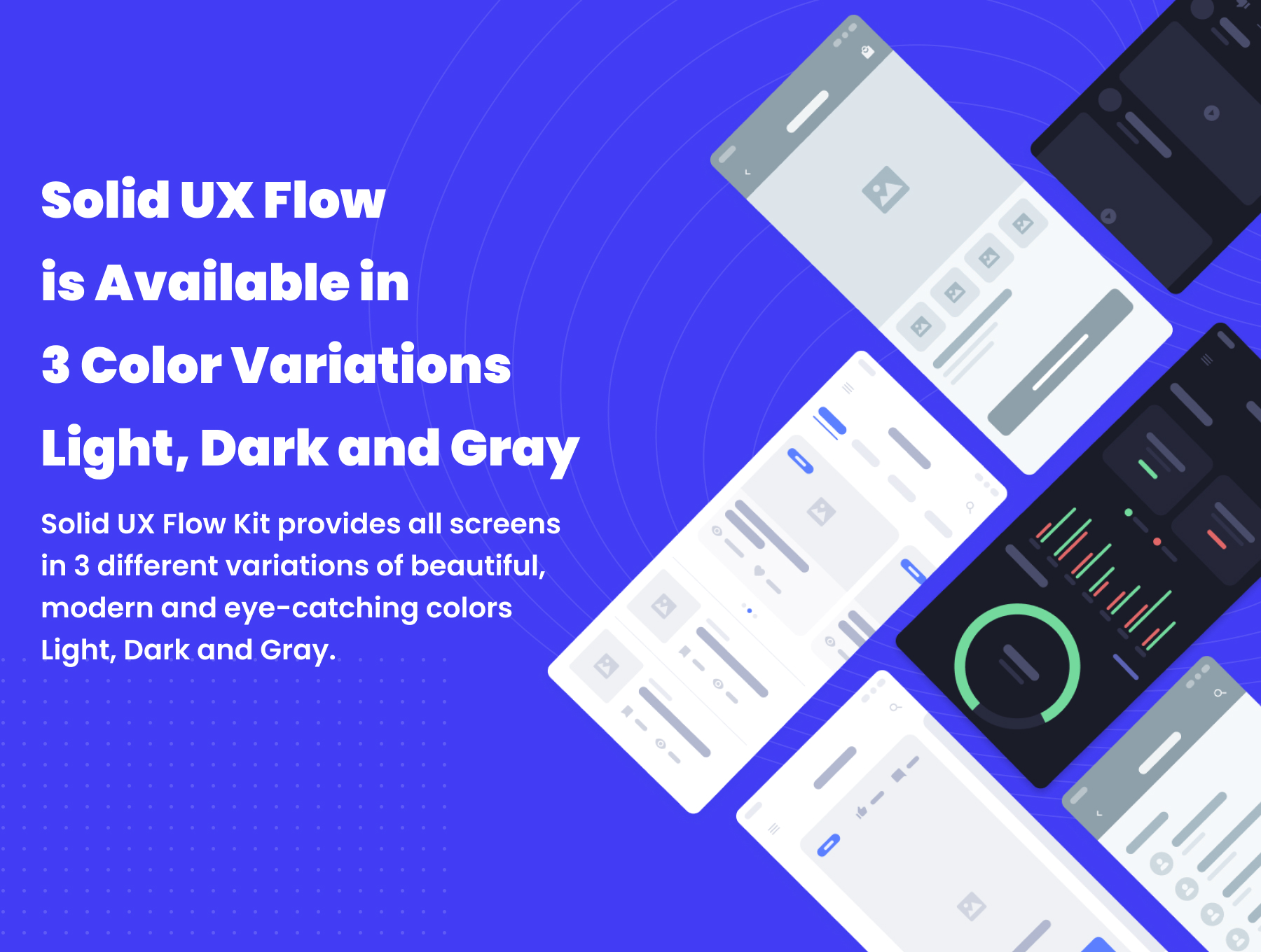 Solid UX app页面设计线框图模板—Solid UX Flow Kit