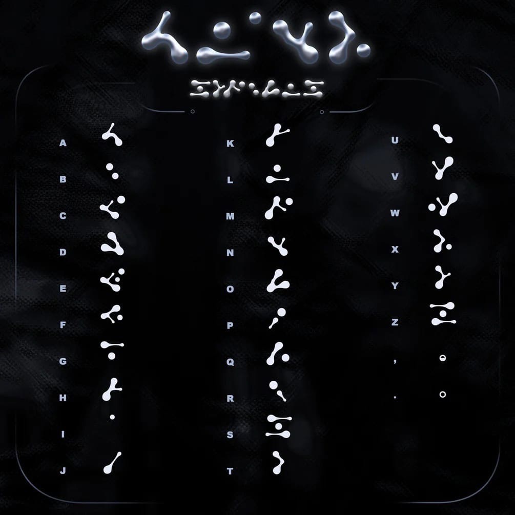 小众电音科幻赛博朋克抽象金属水滴酸性图形字体样式设计素材套装 Alinx Typeface + 12 Effects