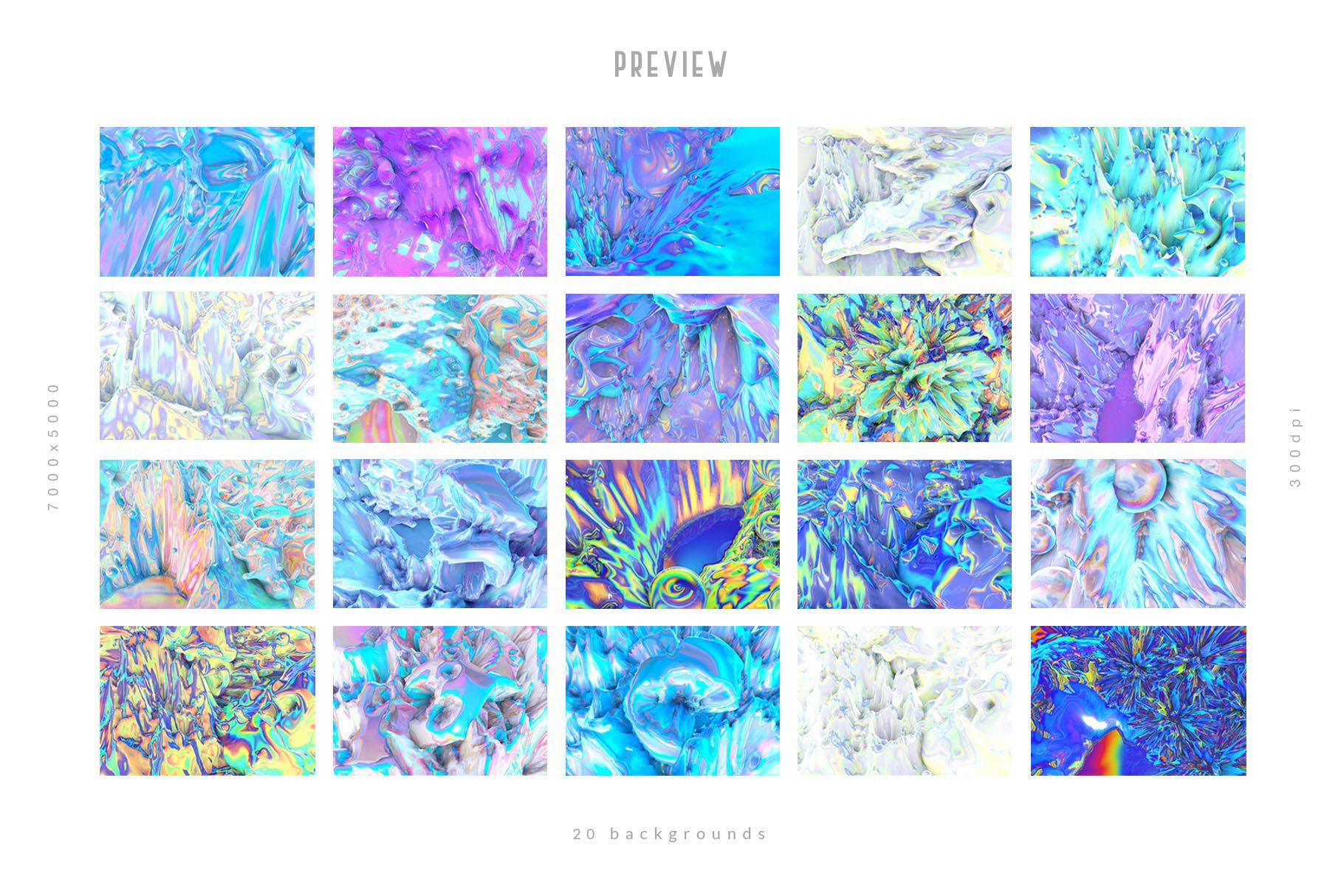 20款潮流流体液体气泡海报设计背景纹理图片素材 20 Vibrant Foil Textures
