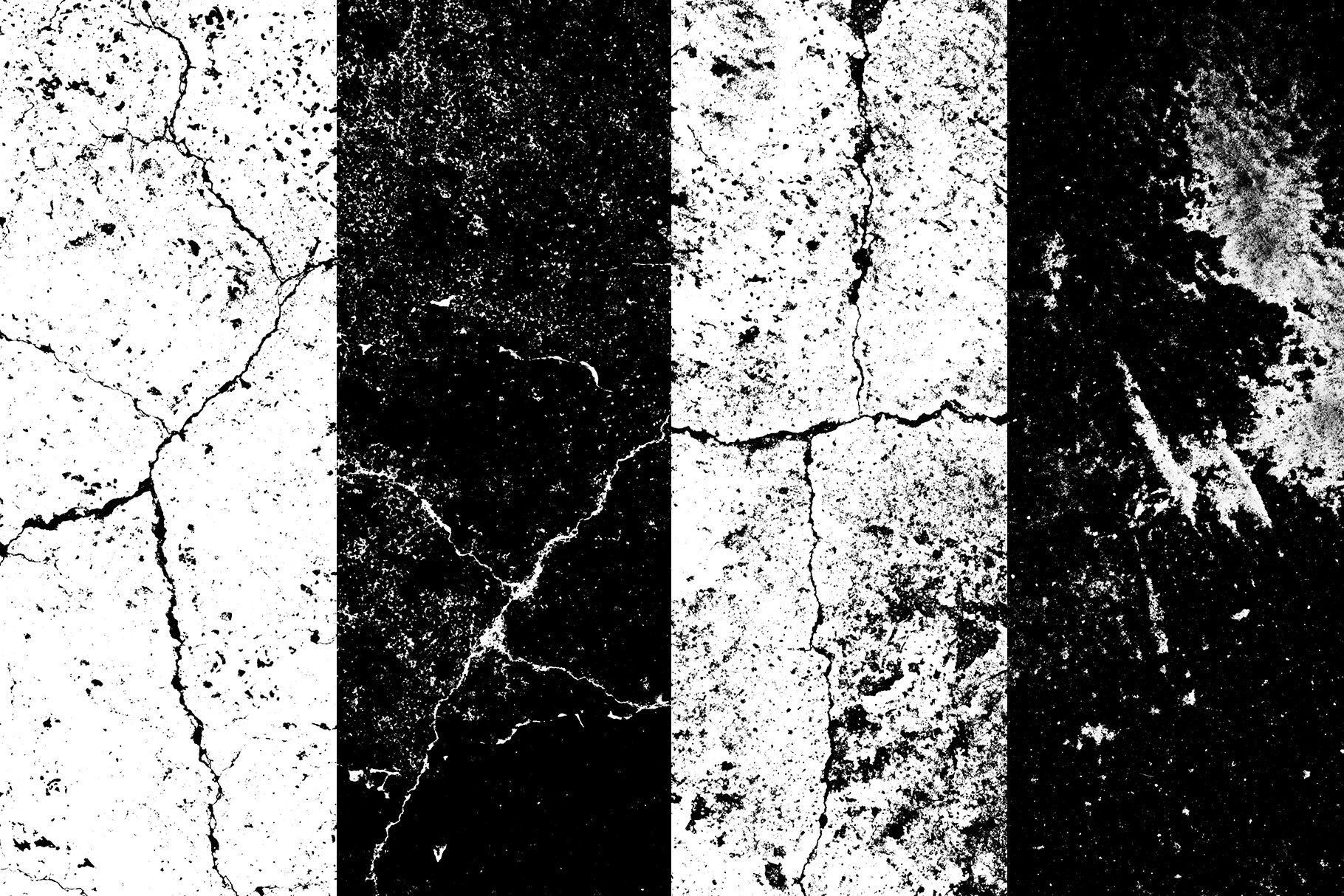 150款潮流做旧粗糙磨损裂纹纹理背景笔刷素材 Cracked & Distressed Textures