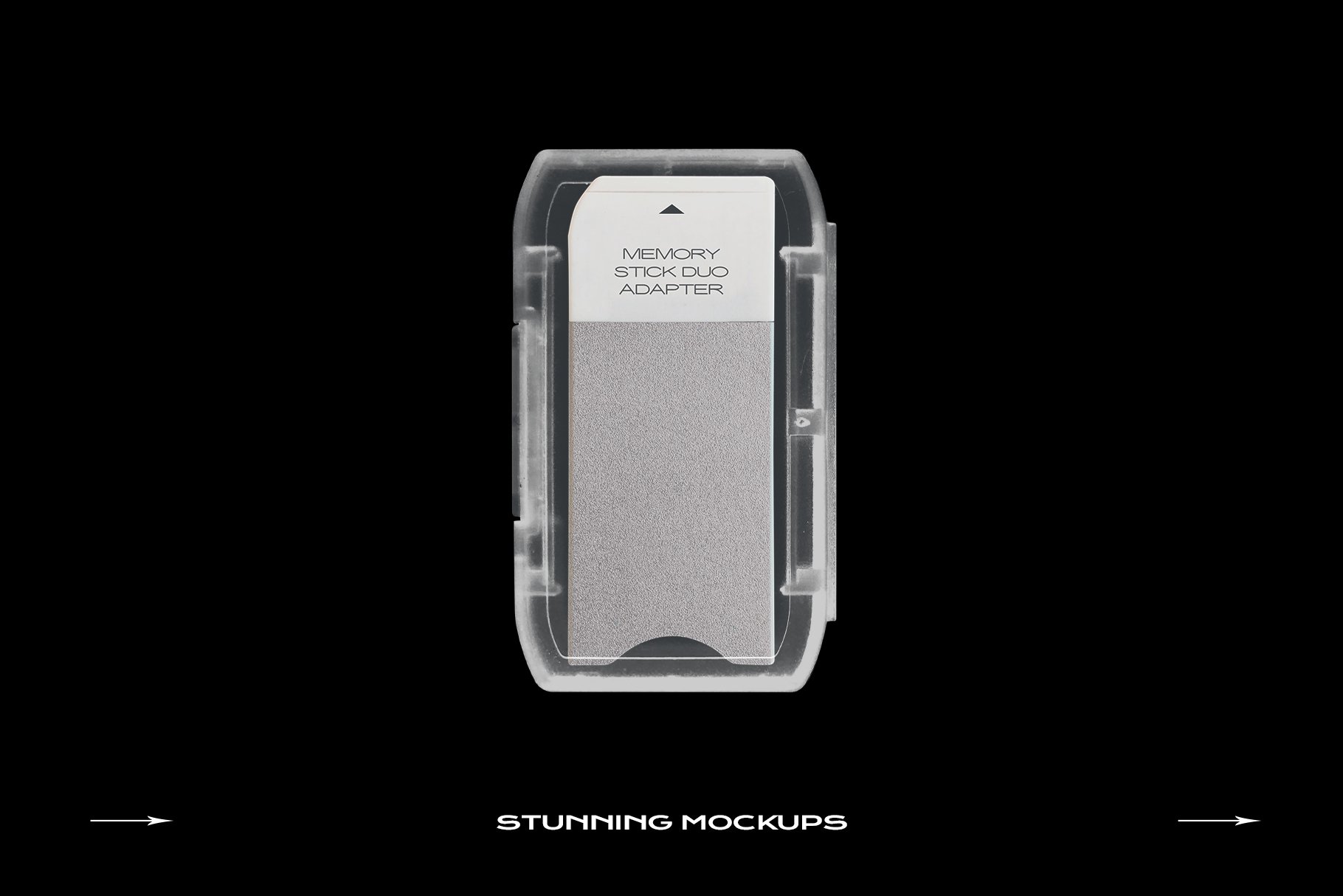 超酷复古电脑移动存储卡SD卡塑料包装盒贴纸样机Ps设计素材套装Memory Card Mockup Template SD