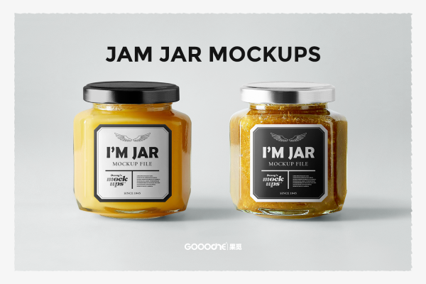 09 果子酱玻璃瓶包装样机 Jam Jar Mockups
