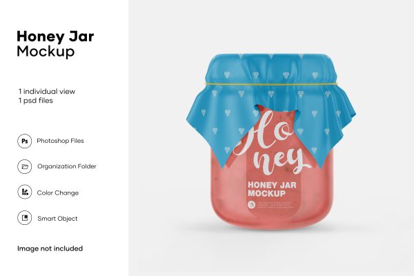 013 蜂蜜玻璃罐设计展示样机 Honey Jar Mockup