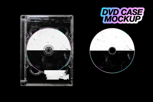 033 潮流复古DVD光盘塑料盒设计展示贴图样机模板 TuomoDesign – DVD Case Mockup