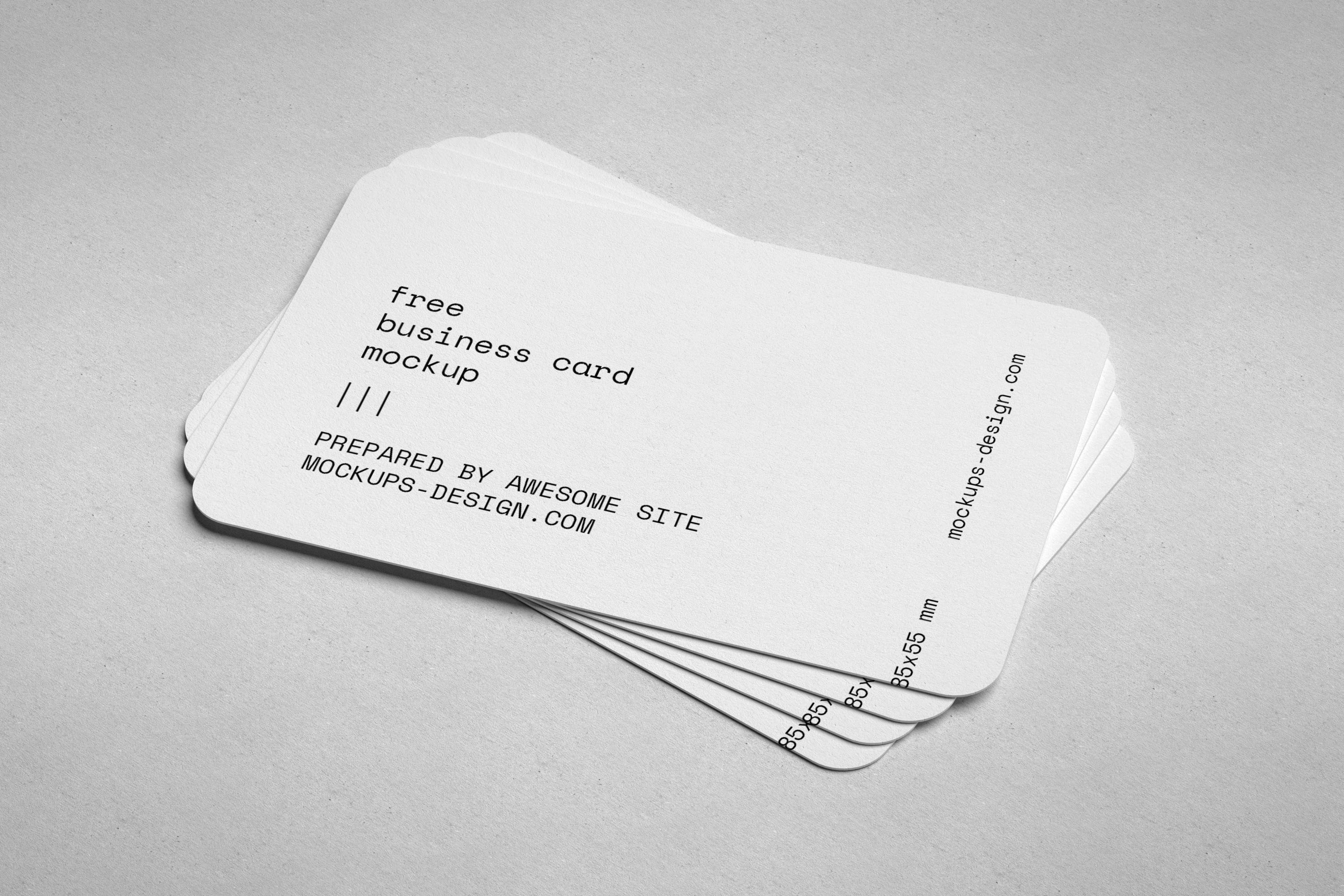 02 3款可商用圆角名片卡片样机Business Card Mockup