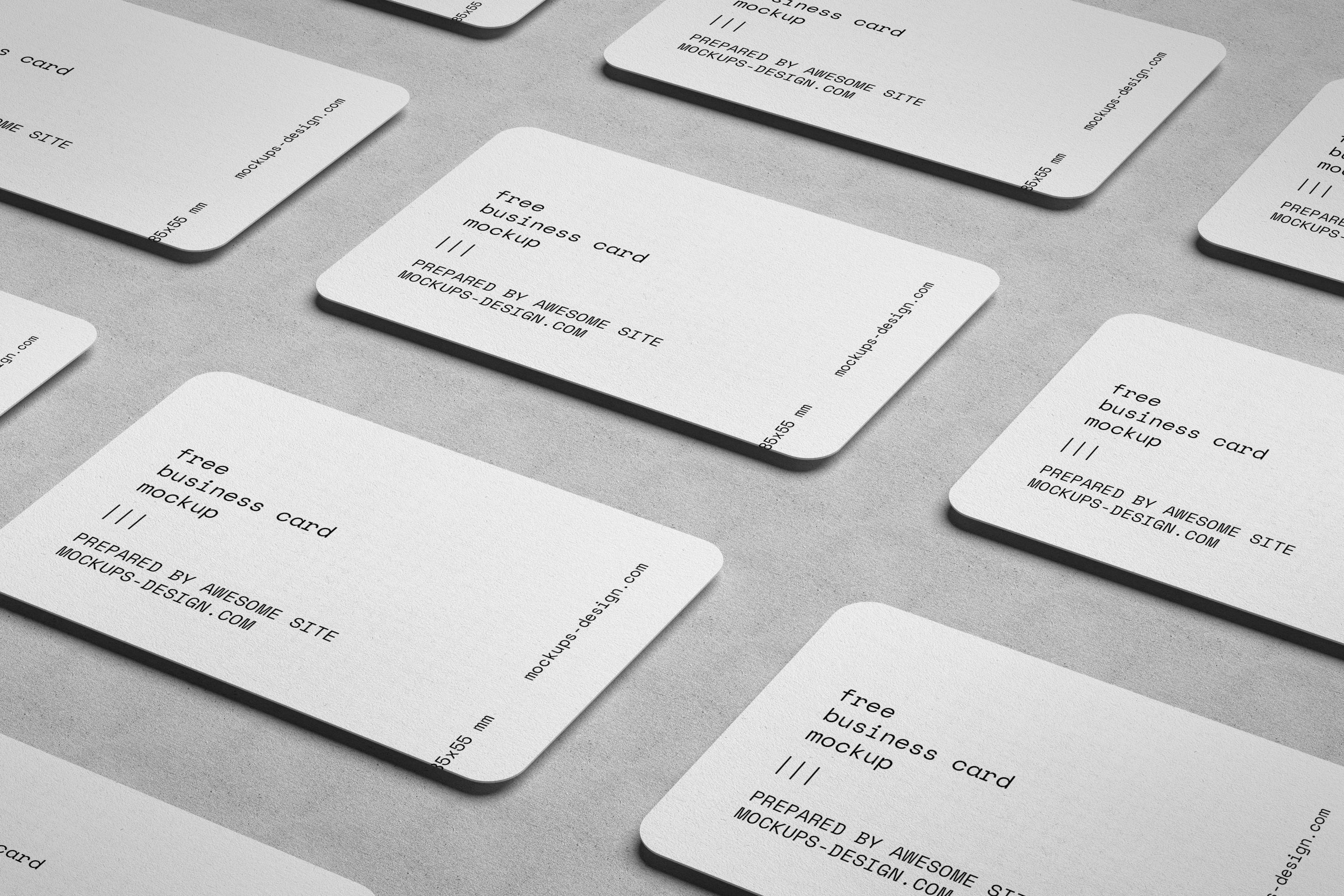 02 3款可商用圆角名片卡片样机Business Card Mockup