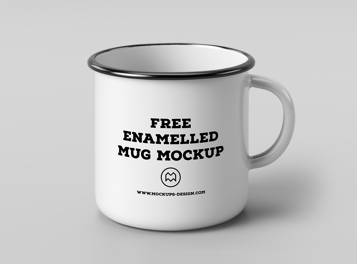 07 逼真复古可商用铁艺水杯样机 Enamelled Mug Mockup