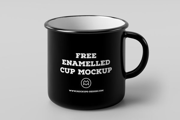 07 逼真复古可商用铁艺水杯样机 Enamelled Mug Mockup