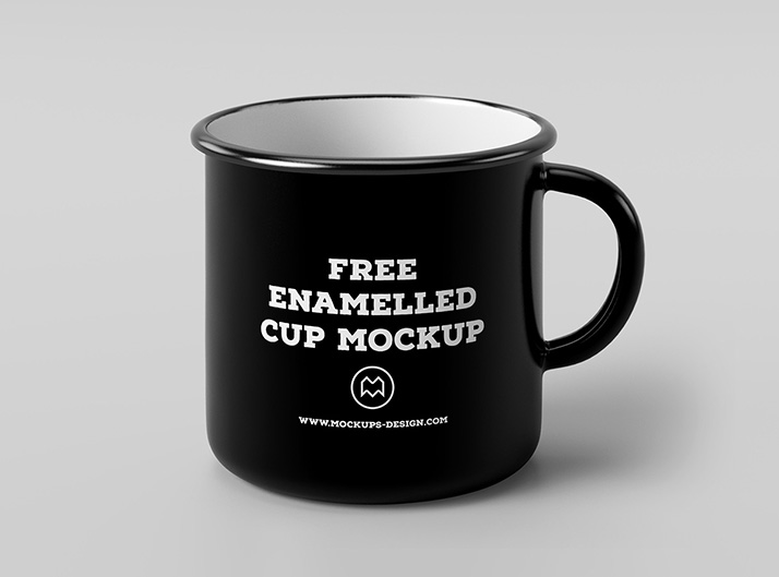 07 逼真复古可商用铁艺水杯样机 Enamelled Mug Mockup