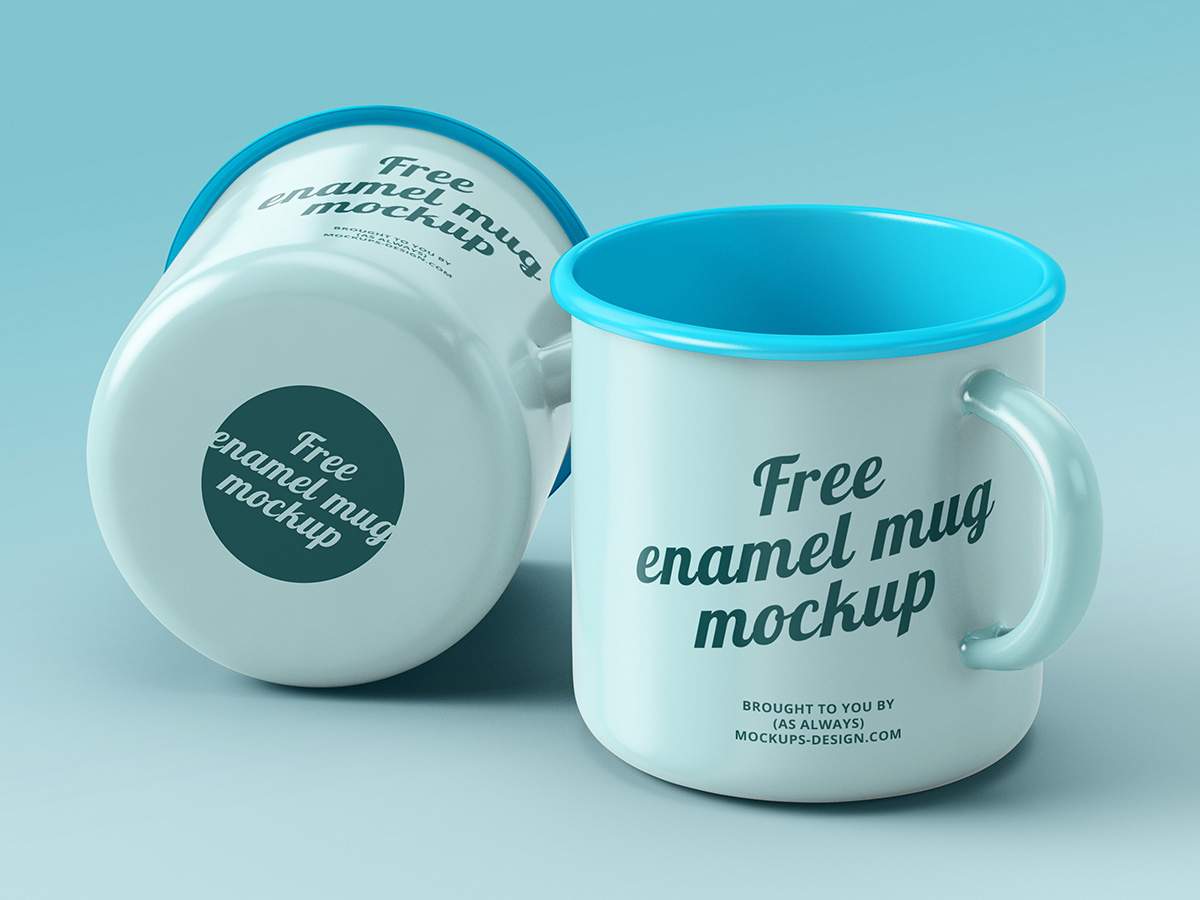 08 铁艺带把手可商用水杯样机 Enamel Mug Mockup