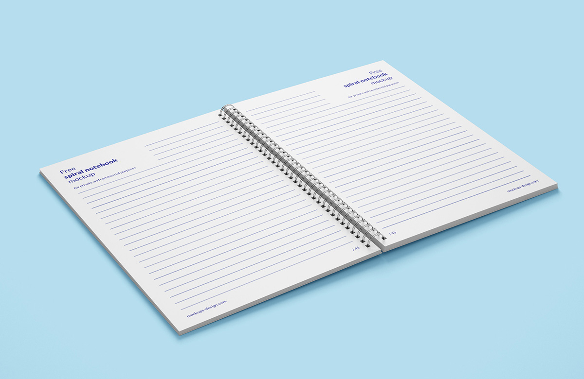 010 5款可商用螺旋铁环装订书本样机Spiral Notebook Mockup