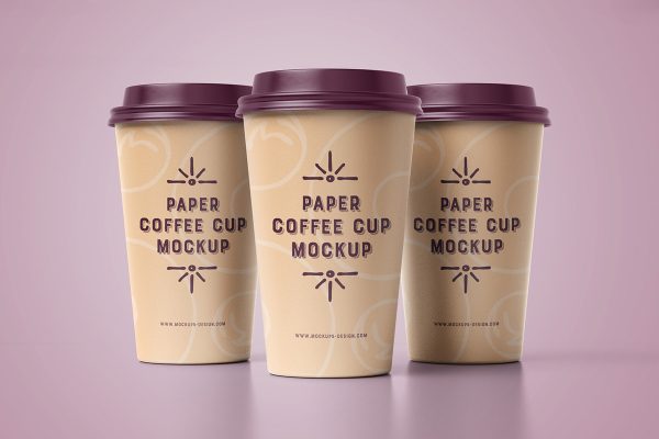 012 4款可商用带盖咖啡饮料纸杯样机 Coffee Cup Mockup