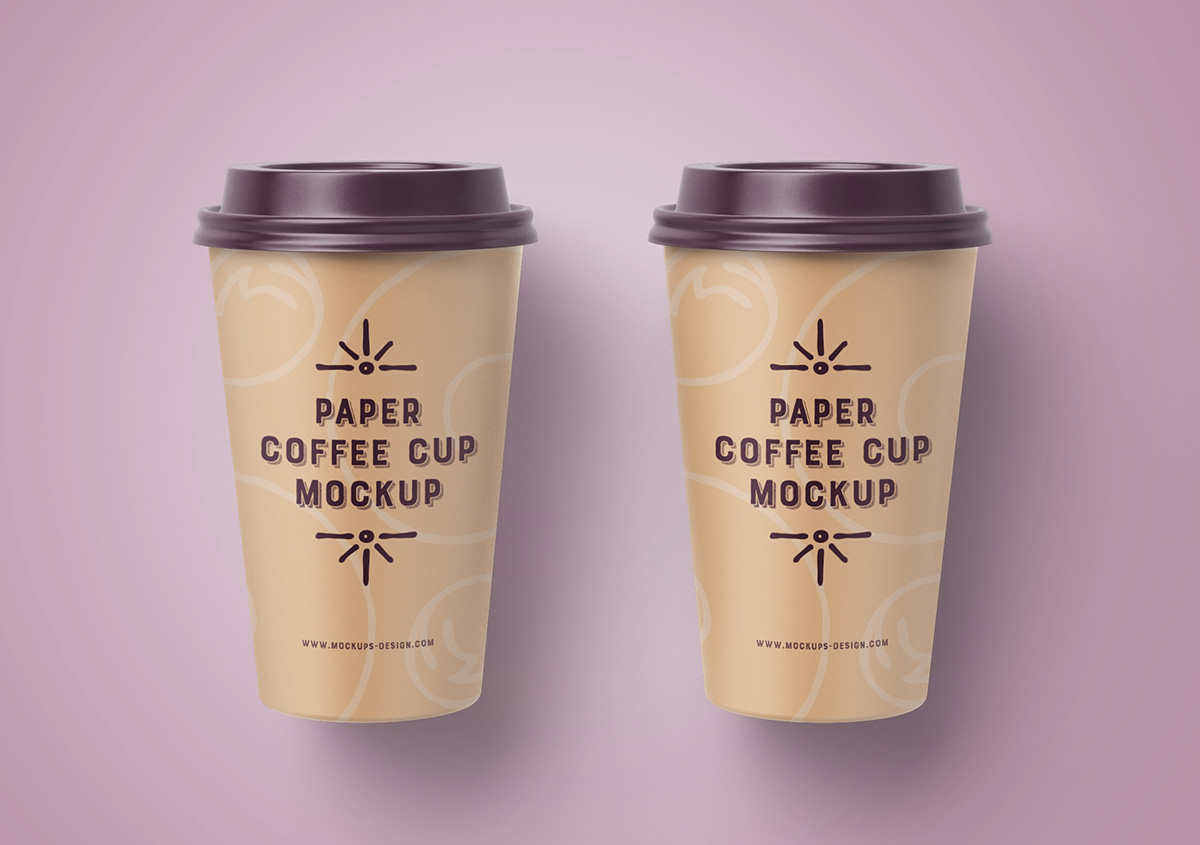 012 4款可商用带盖咖啡饮料纸杯样机 Coffee Cup Mockup