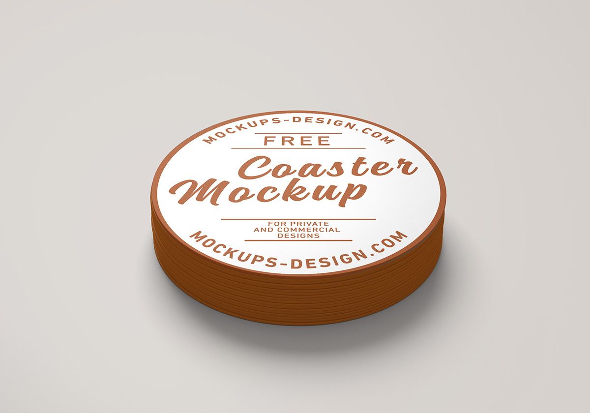 015 4款可商用纸杯水杯杯垫样机 Coaster Mockup