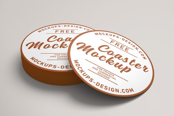 015 4款可商用纸杯水杯杯垫样机 Coaster Mockup