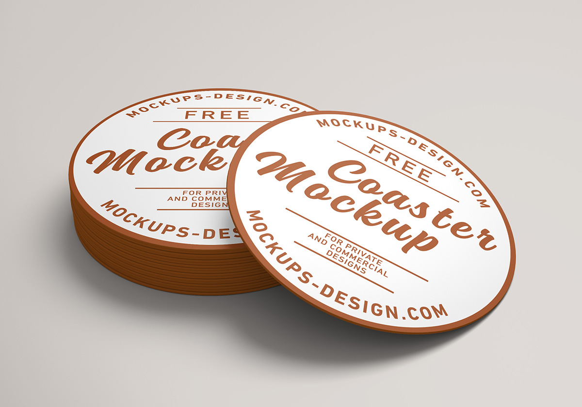 015 4款可商用纸杯水杯杯垫样机 Coaster Mockup