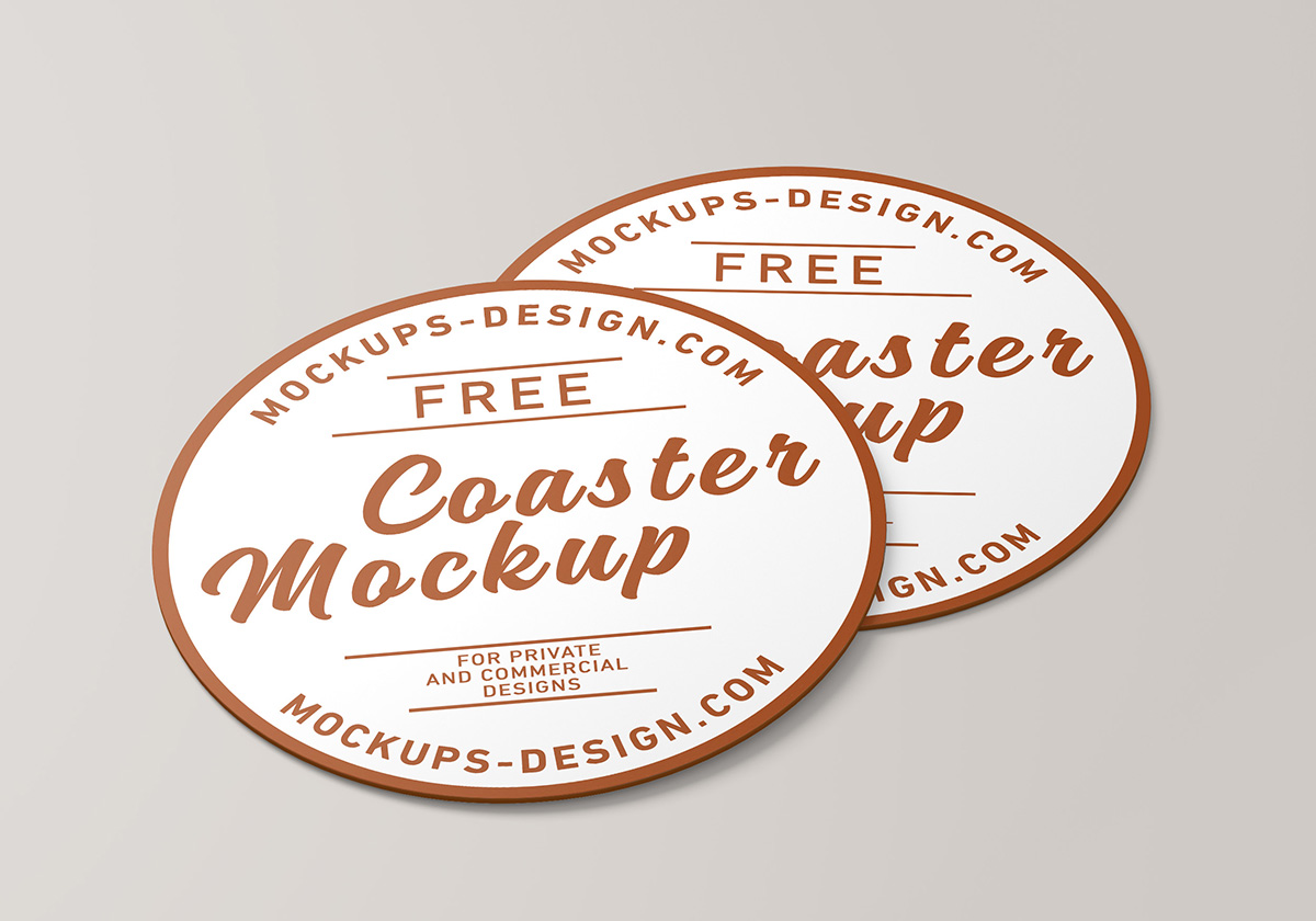 015 4款可商用纸杯水杯杯垫样机 Coaster Mockup