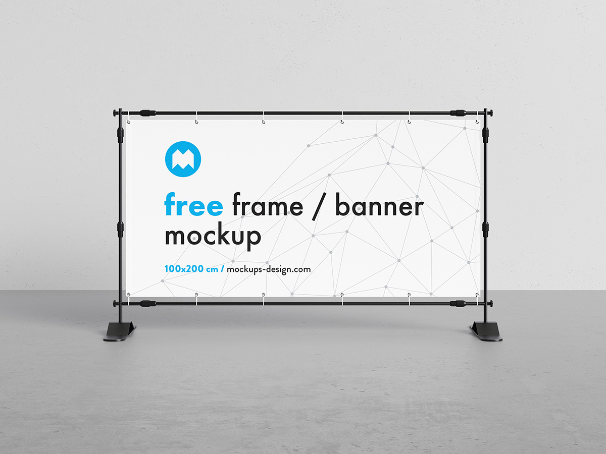 018 2款可商用带支架横幅框架样机Banner Frame Stand Mockup