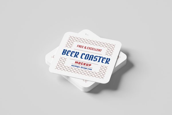 026 3款方形可商用杯垫样机Square Coaster Mockup