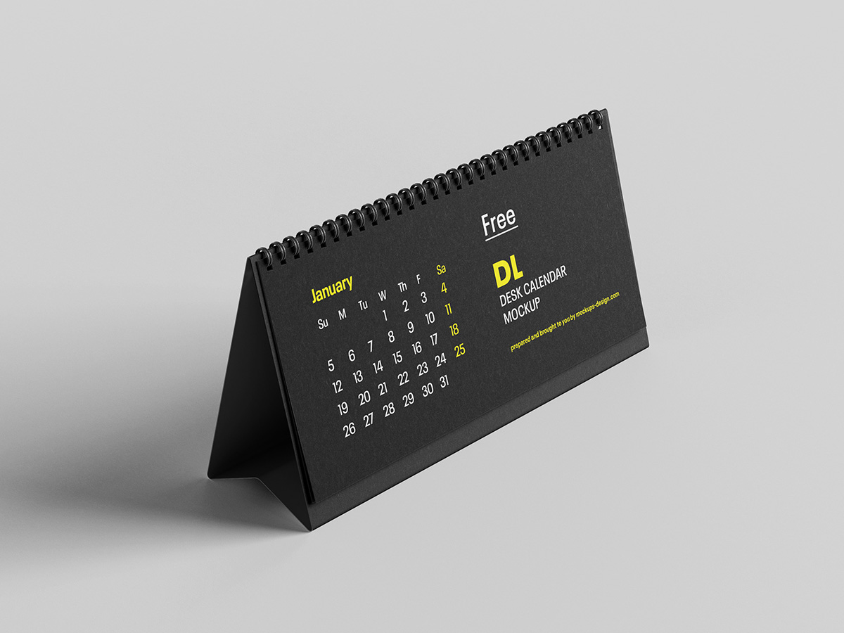 037 3款可商用台卡桌卡日历样机DL Desktop Calendar Mockup