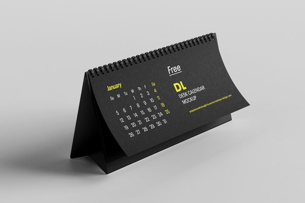 037 3款可商用台卡桌卡日历样机DL Desktop Calendar Mockup