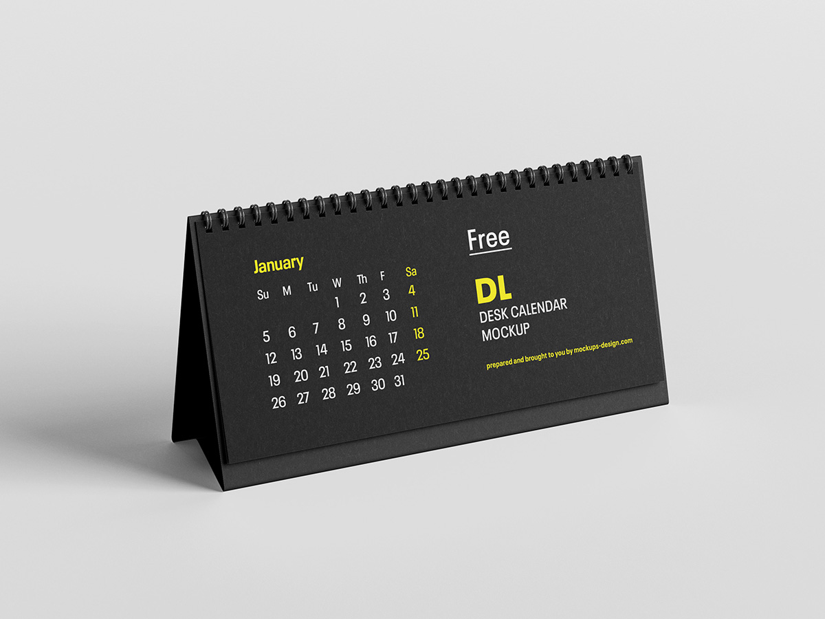 037 3款可商用台卡桌卡日历样机DL Desktop Calendar Mockup