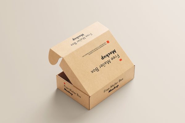 062 5款可商用快递盒纸盒包装样机Mailer Box Mockup