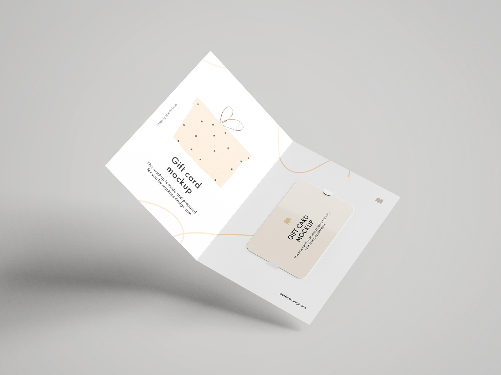 065 5款可商用折页卡包会员卡包装样机Gift Card Mockup