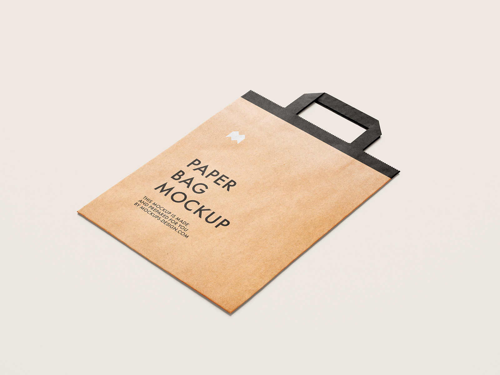 066 4款可商用牛皮纸手提袋纸袋设计样机Flattened Paper Bag Mockup
