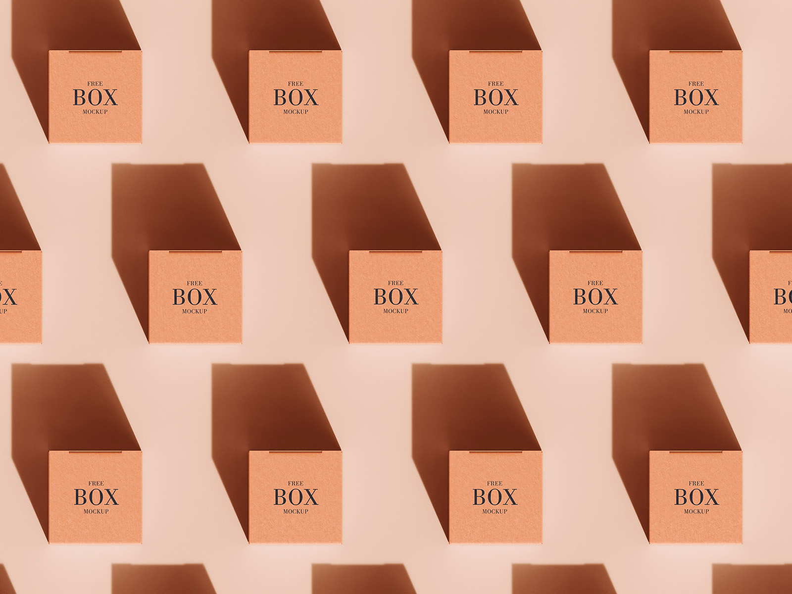 071 6款可商用方形纸盒包装盒平铺展示样机Grid Box Mockup