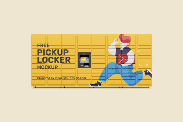 087 4款可商用快递储物柜设计样机 Pickup Locker Mockup