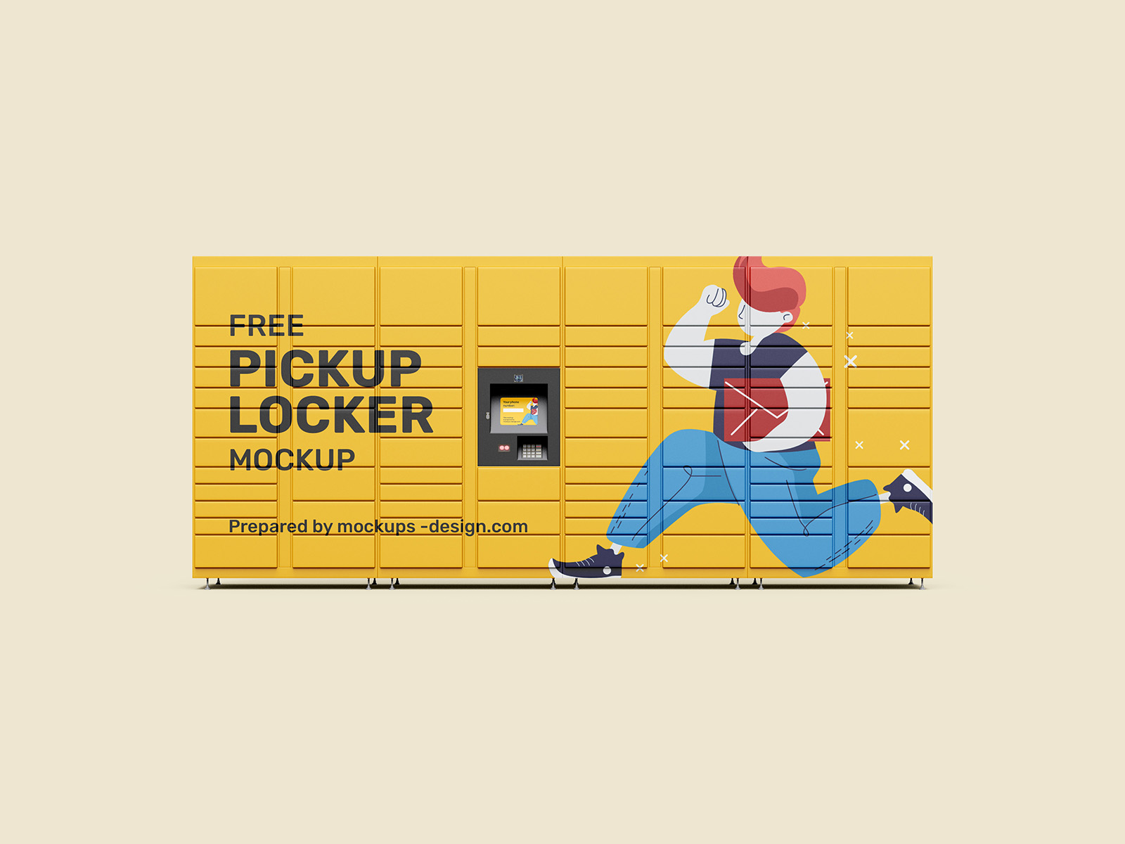 087 4款可商用快递储物柜设计样机 Pickup Locker Mockup