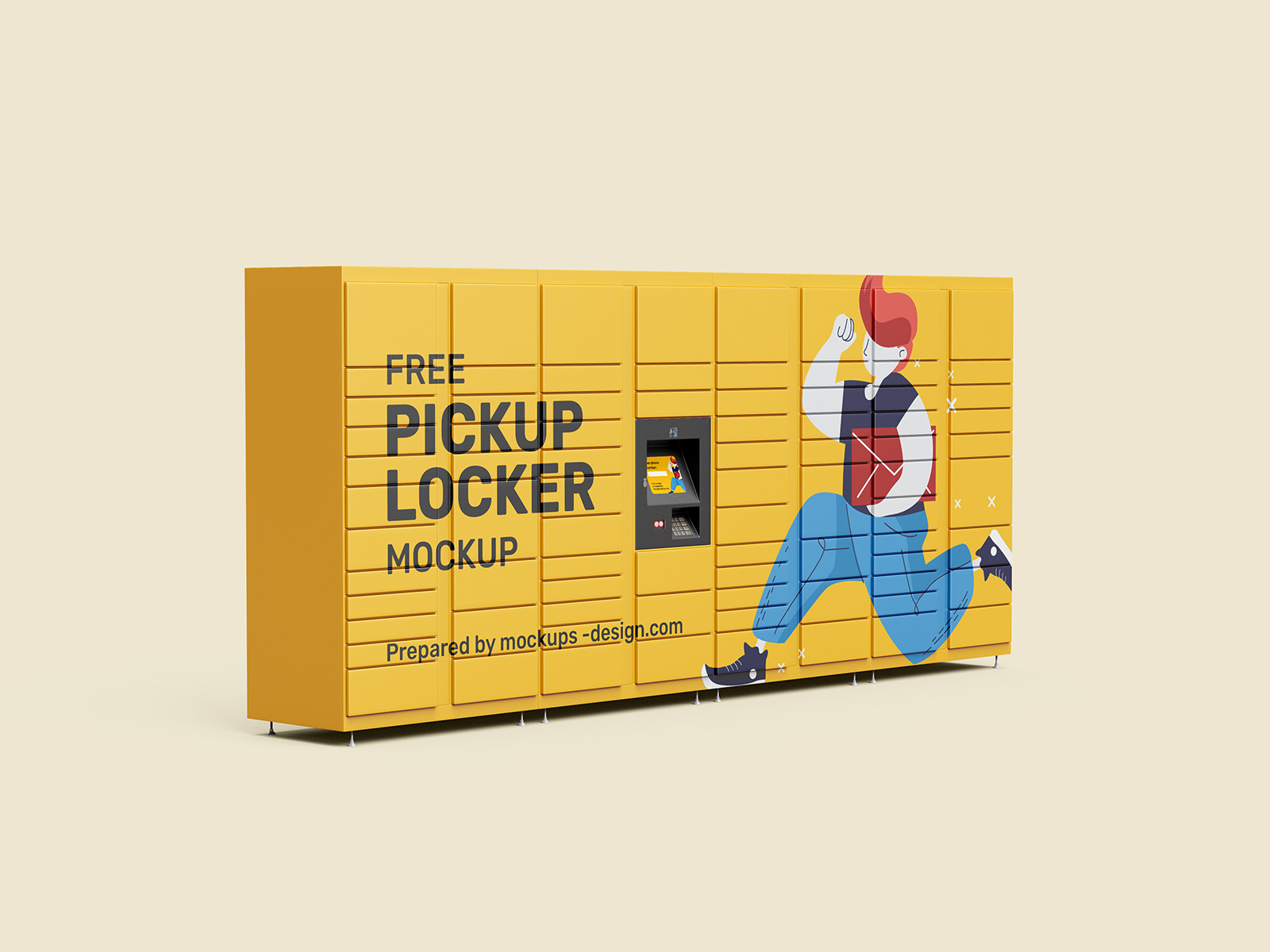 087 4款可商用快递储物柜设计样机 Pickup Locker Mockup