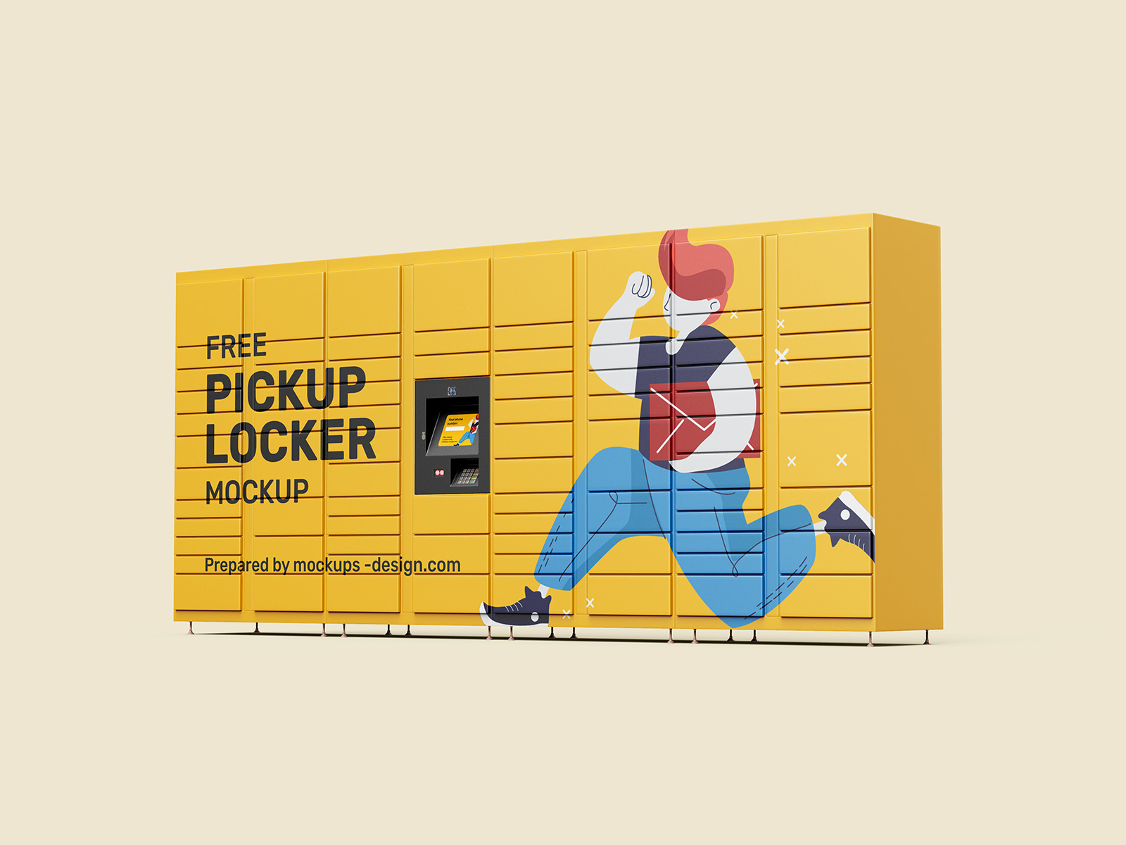 087 4款可商用快递储物柜设计样机 Pickup Locker Mockup