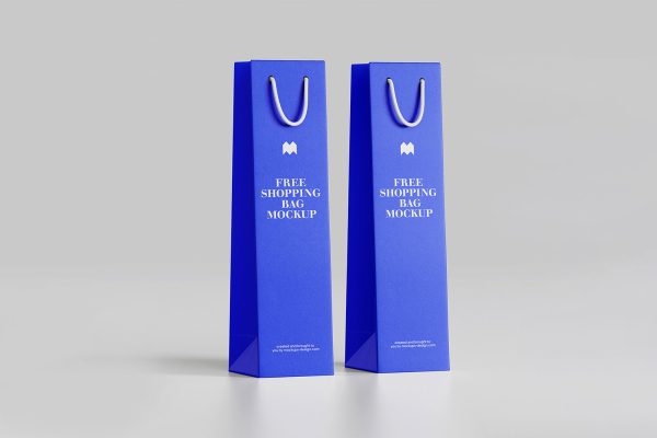 0102 4款可商用红酒洋酒手提袋包装样机Shopping Bag Mockup