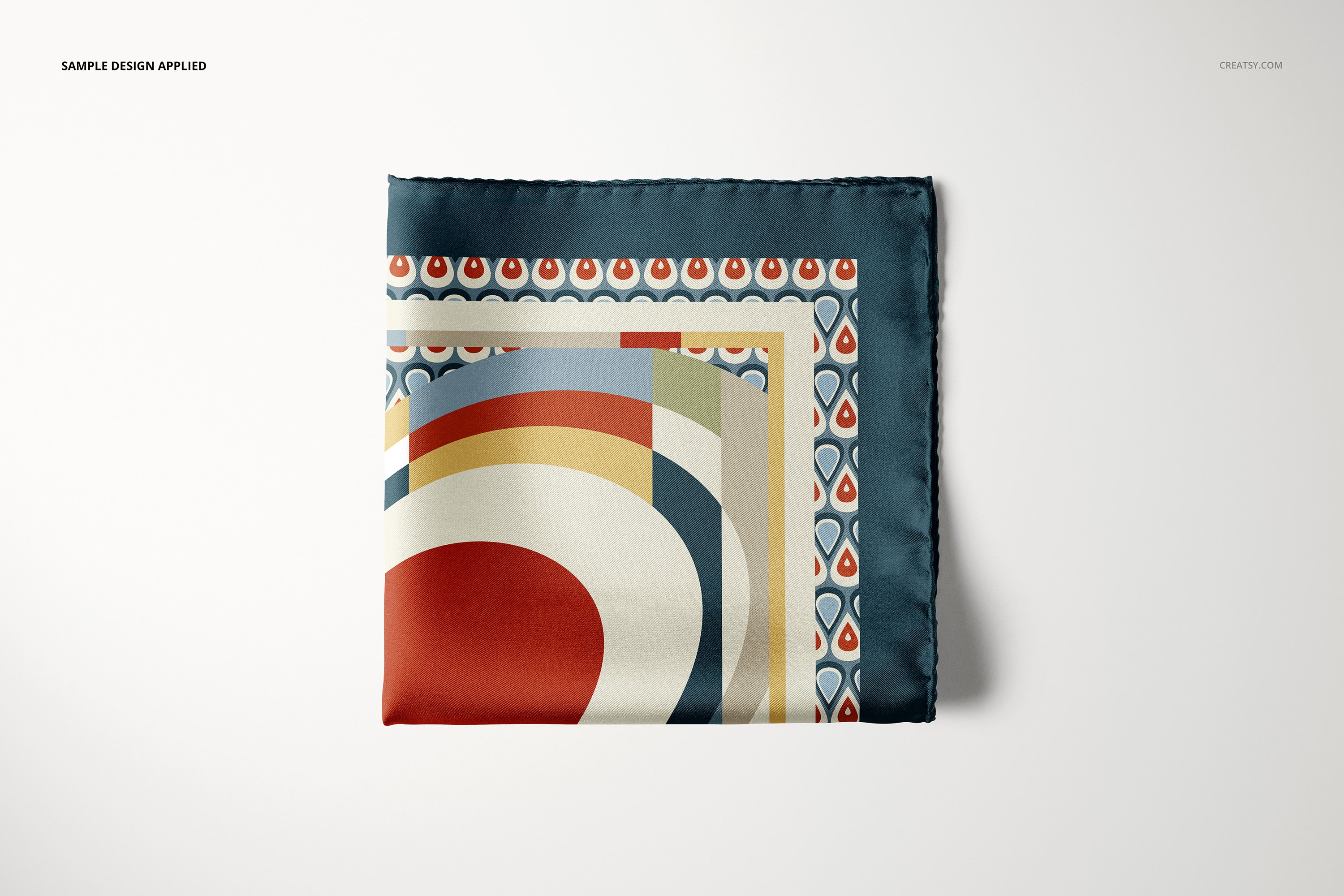 137 方形口袋丝巾手帕印花设计贴图PS样机素材 Pocket Square Mockup Set