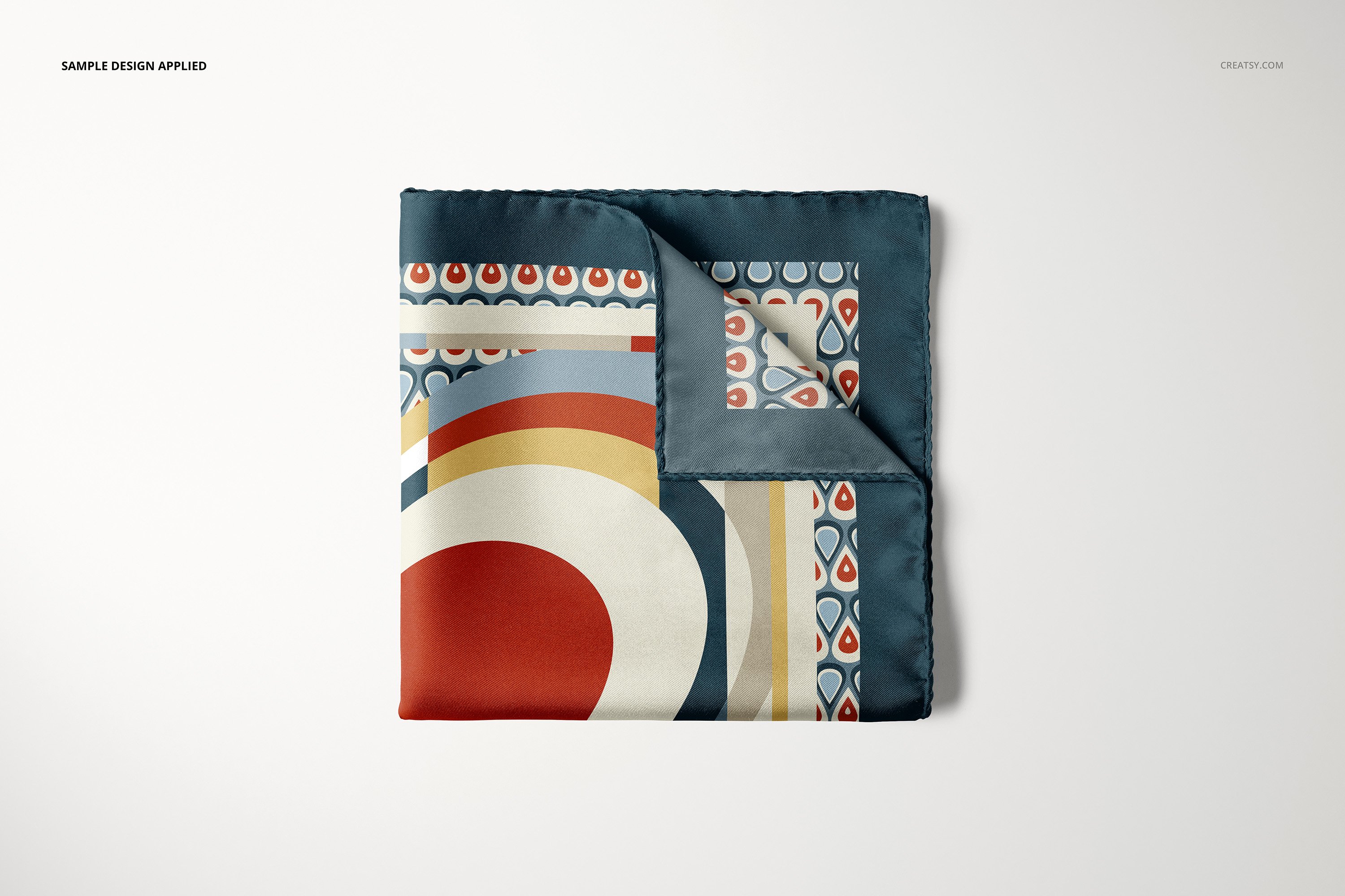 137 方形口袋丝巾手帕印花设计贴图PS样机素材 Pocket Square Mockup Set